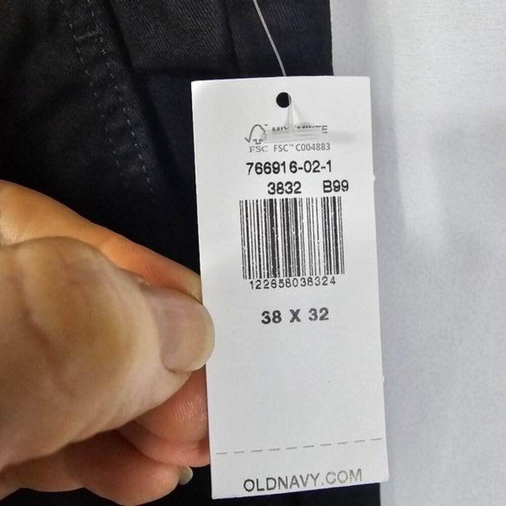 Old Navy Lived In Chino Pant Sz 38x32 Slim Black Cotton Business Casual Office - Picture 9 of 10